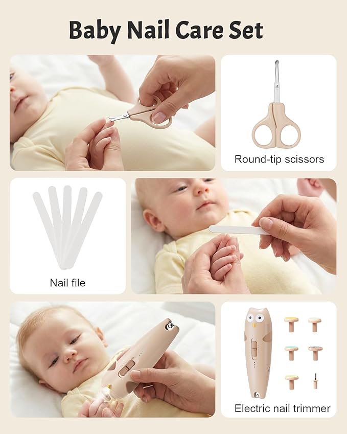 Lictin Baby Healthcare and Grooming Kit, 26 in 1 Rechargeable Baby Nail Trimmer Electric Set,Safe Baby Nail File with Auto Light, Newborn Baby Safety Care Set for Newborn Infant Toddlers Boys Girls
