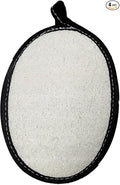 SAMEBUTECO 4 Pack Natural Loofah Body Scrubber-Exfoliating Bath Loofah Set with Black Edging and Hanging Loops for Men and Women,Ideal for Pore Cleansing,Shower,Skin Smoothing