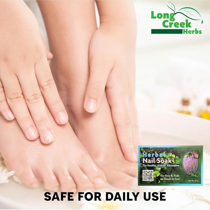 Long Creek Herbs Nail Soak - 100 Percent Natural Hand and Foot Soak - Strengthens Nails and Softens Skin - Relieves Dryness and Cracked Heels