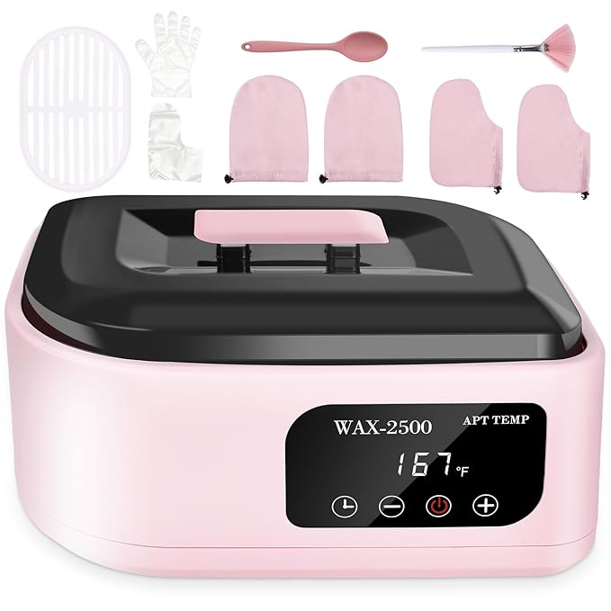 Beauty Star Paraffin Wax Machine for Hands and Feet – 3500ml Large Capacity with Auto Timer & Keep Warm Function – Moisturizing Kit for Arthritis Relief, Dry Skin, and Spa Home Use (Pink)