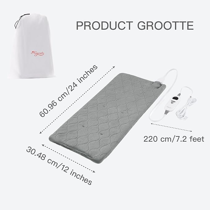 Heating Pad for Back Pain Relief fsa Eligible Items only List 12 x 24, Portable Heating Pad for Shoulder, Neck, Cramp, Menstrual Pain, with Upgraded 4 Timer & 6 Temperature Controller