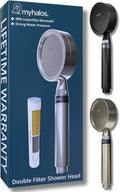 MyHalos® Handheld Filtered Shower Head with Handheld Handle - High Pressure Shower Heads With Filter To Reduce Chlorine & Soften Water - Easy to Install Detachable Filtered Shower Head For Hard Water