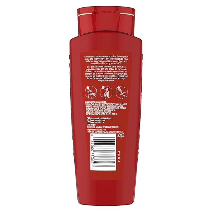 Old Spice Red Collection Captain Scent Body Wash for Men, (Pack of 4), 16 Ounce