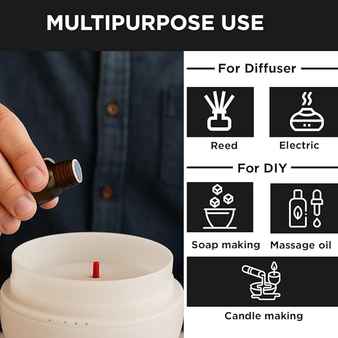 Folkulture Essential Oils Set for Men for Diffuser | Set of 6 Home Fragrance Oils | Oud, White Musk, Tobacco, Sandalwood & Leather Wood | Aromatherapy Gift Set for Men