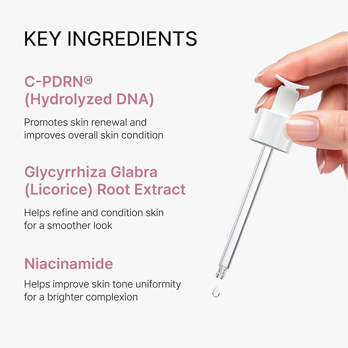 REJURAN® Triple Radiance Ampoule 50ml – DOT™ c-PDRN 0.5% Serum for Tone, Texture & Glow – Niacinamide & Licorice Extract for Even-Looking Skin