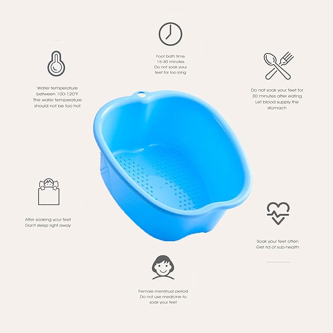 AXLOFO® Foot Soaking Bath Basin, Large Plastic Foot Soaking Tub, Feet Massage Feet Bath Bucket, Great for Getting the Dead/Old Skin Off Your Foots (bluebasin)