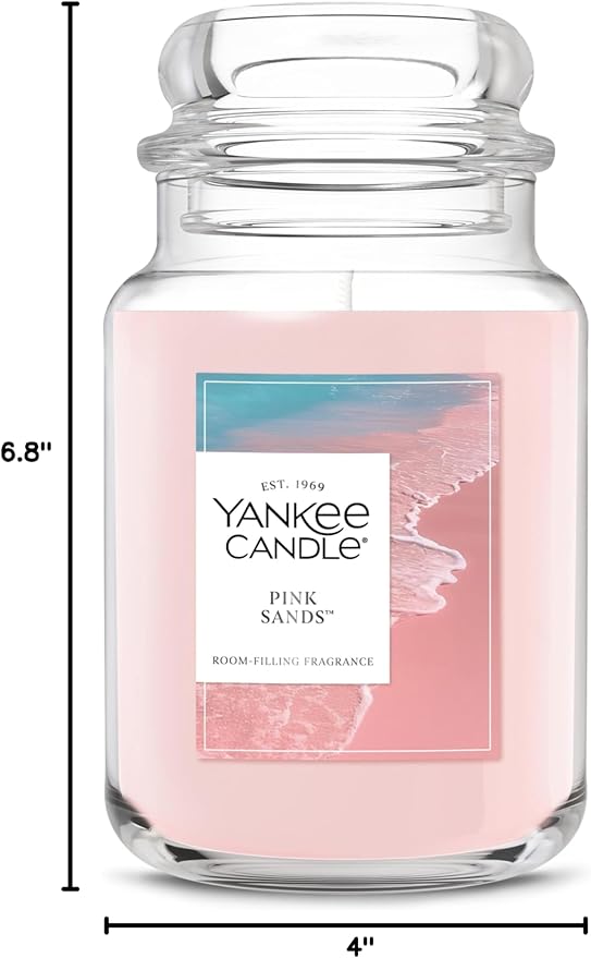Yankee Candle Pink Sands Scented Candle, 22oz Large Jar with up to 150 Hour Burn Time, Giftable, Birthdays (Pack of 4)
