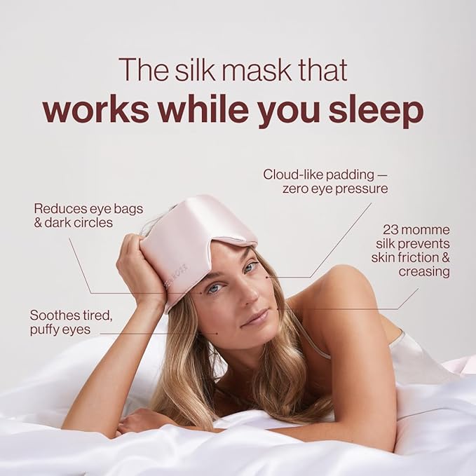 Dore & Rose Deep Sleep Mask for Women and Men - 23 Momme Mulberry Silk Eye Mask for Sleeping and Travel, 100% Blackout, Adjustable Strap, Cooling Soft Black Silk Eyemask Award-Winning Luxury