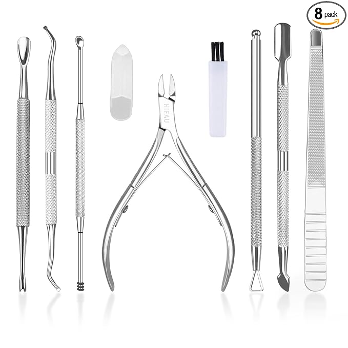 Professional Cuticle Nippers Kit, Cuticle Trimmer with Cuticle Pusher & Other Durable Nail Care Manicure Kit for Women, Premium Stainless Steel & Ergonomic Design, Travel & Gift