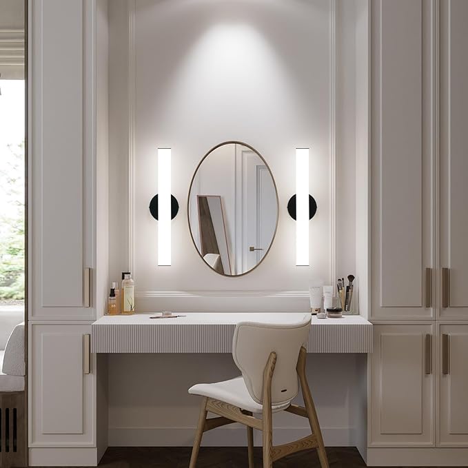OOWOLF 2 Pack Bathroom Vanity Light, Adjustable Brightness 12W 17.3inch Bathroom Light Fixtures,1200LM Led Vanity Bar, 5000K Natural White, Wall Lamp for Mirror Living Room, Hallway, Cabinet Porch