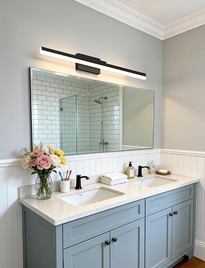IZORRO Modern Bathroom Vanity Light 40 inch, Rotatable, 32W Dimmable Led Bathroom Light Fixture Over Mirror, Black Vanity Light Bar (5 Color Temperature)