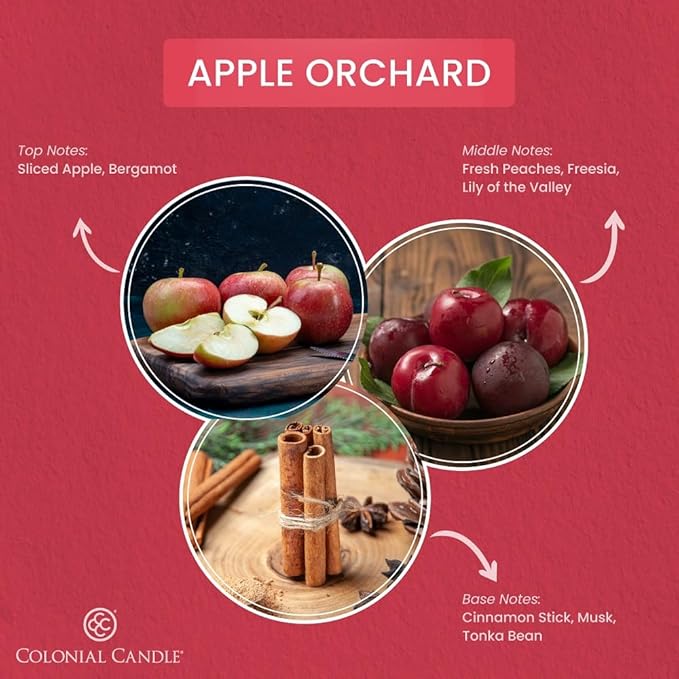 Colonial Candle Apple Orchard Wax Melts, Wax Melt Warmer Cubes, Long Lasting Scented Wax Warmer Cubes, 4 Pack, 6 Cubes Each - Made in The USA