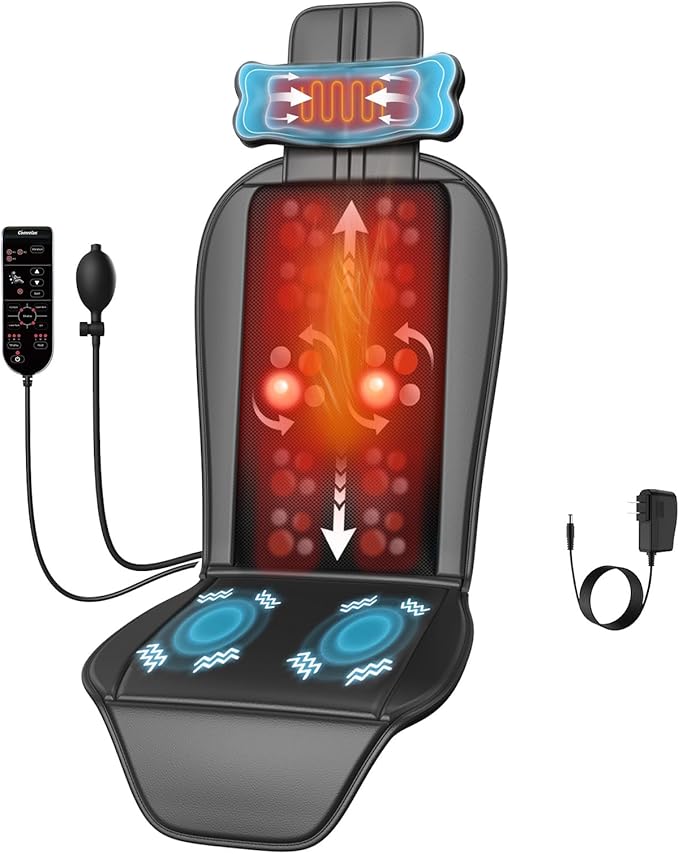Shiatsu Back Massager with Heat, Massage Chair Pad for Full Back, Chair Massager with Neck Support Suitable for Office/Home/Father/Mother