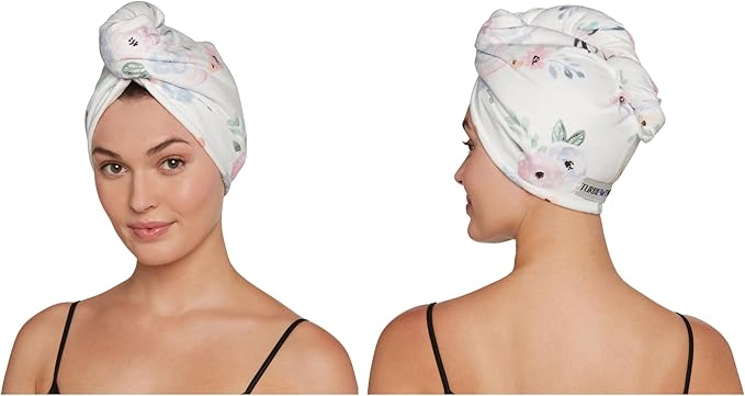 Turbie Twist Microfiber Super Absorbent Hair Towel (2 Pack) | Watercolor Floral (Watercolor)