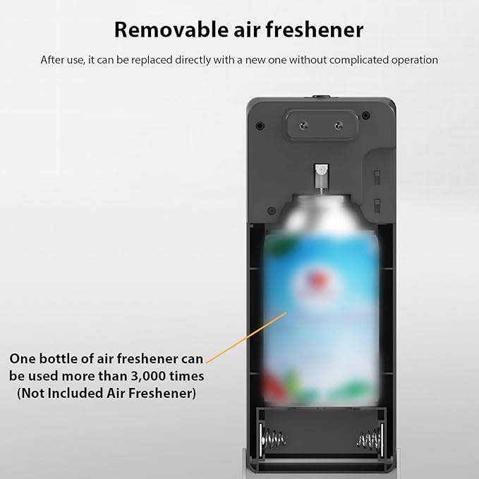 Pilipane 300ml Automatic Air Freshener Spray Dispenser Wall Mount Standing Smart Digital Display Control Aromatherapy Machine for Bathroom Hotel Office Commercial Place Low Noise Fragrance