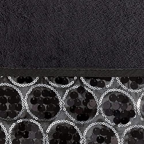 Zahari Home Sinatra Modern Bathroom Towel Set 3 Piece Towel Bath Towel, Hand Towel and Wash Towel Luxury Contemporary Decor Bling Black Bath Towel Sets Soft, Plush and Highly Absorbent - Image 3