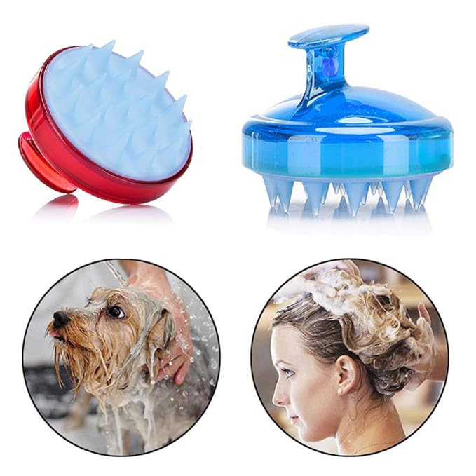 INVODA Scalp Massager Shampoo Brush Soft Silicone Bristles for Dandruff Removal & Hair Growth, Waterproof Wet/Dry Use, Men, Women & Pets