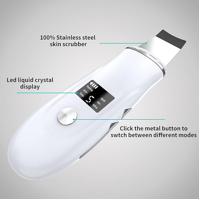 Face Spatula Blackhead Remover - 4 Modes Deep Cleansing Pore Extractor, Fast Charging Skin Scrubber for Women Facial Skincare Gift
