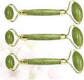 NOLITOY 3pcs Jade Roller Facial Massage Tool Portable Skin Care for Puffiness Relief and Migraine Soothing Natural Green Face Roller for Beauty Routine