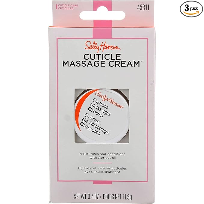 Sally Hansen Cuticle Massage Cream 0.4 Ounce (12ml) (3 Pack)