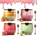 4PCS Bee Lip Balm Honey Pot, Vitamin E & Moisturizing Propolis Sleeping Lip Mask, Lip Balm Hydrating Prevention Dry and Crack Lip Scrubs Exfoliator Lip Wrinkle Care, Smoothing Dry Lip Care