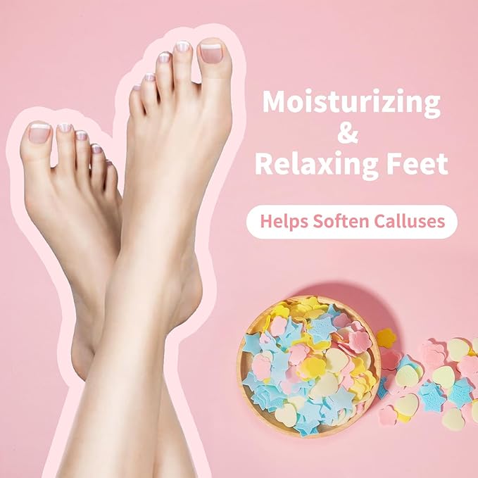 Pedicure Soap Flowers Foot Soak Petals, Rose Scented Bath Soap Sheets for Foot Spa and Pedicure Parties, 100g