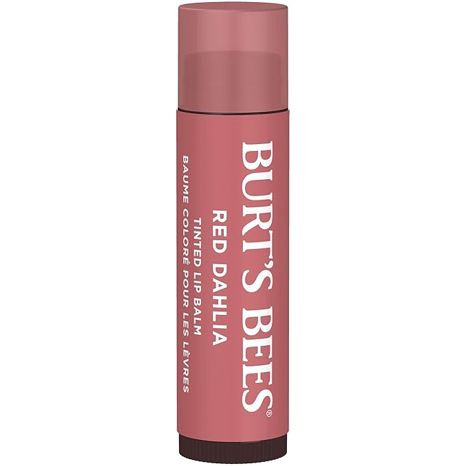Burt's Bees Mothers Day Gifts, Lip Tint Balm with Long Lasting 2 in 1 Duo Tinted Balm Formula, Color Infused with Deeply Hydrating Shea Butter for a Buildable Finish, Red Dahlia (2-Pack)