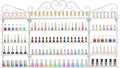 5-Tier Wall-Mounted Nail Polish Storage Racks Set of 3, Metal Cosmetic Display Case with Lipstick Perfume Shelf, Essential Oil Organizer for Home Spa Nail Salon Shop(White)