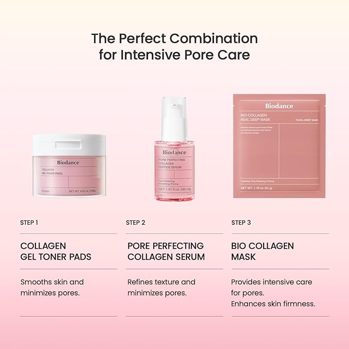 BIODANCE Pore Perfecting Collagen Peptide Serum, Skin Firming & Radiance, Plumping, Pore Care, Makeup Prep Serum for All Skin Types, Korean Skin Care, Mothers Day Gifts | 1.01 fl.oz