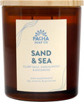 PACHA SOAP Co. Sand & Sea Candle, 7 oz - Scents of Clary Sage, Sandalwood and Rockrose - Clean Burning, Soy, Coconut & Apricot Wax, Lead-Free Wick, Cruelty-Free, Recyclable