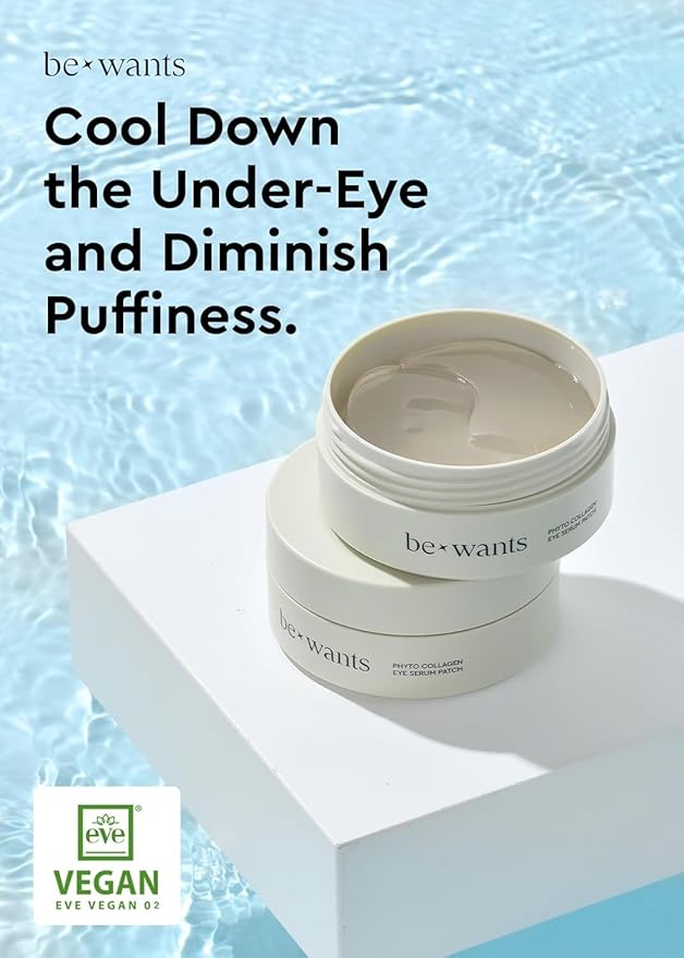 bewants Under Eye Patches for Puffy Eyes, Korean Under Eye Mask with Vegan Collagen and 71.9% Bamboo Water, Patches for Dark Circles and Cooling, 60 pieces | Mothers Day Gift