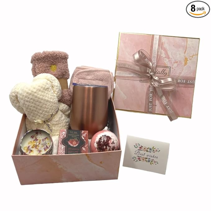 Spa Gift Baskets for Women,Luxury Self Care Gifts for Mom,Get Well Soon Gifts for Friend,Thank You Relaxing Box Gifts for Women 20th,30th,40th,50th,60th 70th 75th Birthday,Anniversary