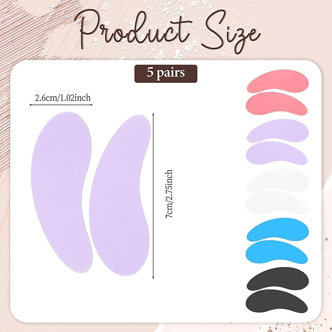 Psyqtsuary 5 Pairs Silicone Under Eye Patches, Reusable Eye Patches Plump Fine Lines & Wrinkles Washable Non-slip Silicones Wrinkle Patche Overnight for Dark Circles and Puffiness