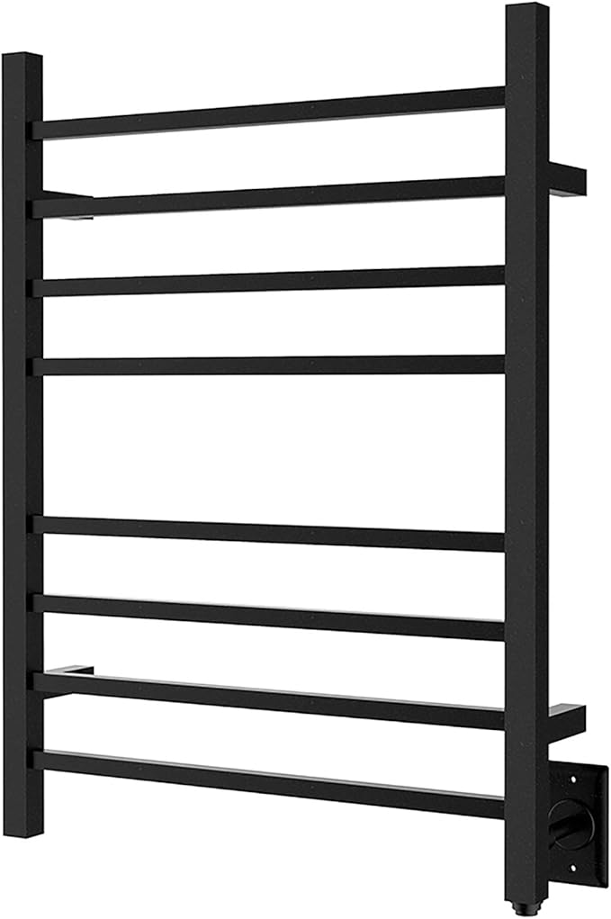 HEATGENE Towel Warmer, Heated Towel Warmer Rack, Wall-Mounted Hardwired/Plug-in Electric Towel Warmers for Bathroom, Hot Towel Rails - Matte Black