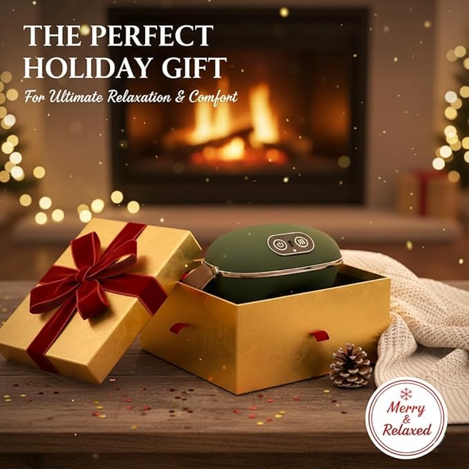 Neck Massager with Finger Kneading, Deep Tissue Neck & Shoulder Massager, 4D Palm-Kneading Massage with Heat, Wearable Strap, Gentle Warmth for Stress & Tension Relief