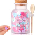 DOSTATNI Pedicure Soap Flowers Pedicure Foot Spa Tablets 10 Oz Plastic Bath Salts Jar Foot Soak Flower Paper Soap Sheet Softens Skin Botanicals Lavender Essential Oil Fast Dissolving Supplies