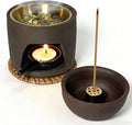 5 in 1 Incense Diffuser & Holder Set, Ceramic Aromatherapy Burner for Incense Sticks and Dried Herbs, Multi-Use Wax Warmer for Bedtime Calm, Yoga, Unique Mother Gift