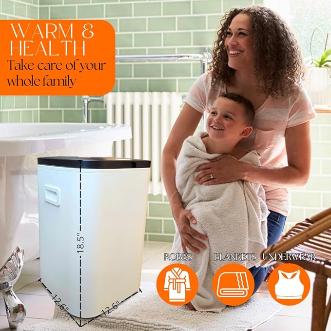 Di’Aroma Luxury Towel Warmer Bucket for Bathroom – Extra Large 26L Heated Towel Warmer for Towels, Robes & Blankets, Hot Towel Warmer with Fast Heating, Includes Aroma Tablets, Housewarming Gift