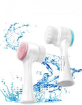 HEATHER'S LUX Facial Cleansing Brush, Soft Brush & Silicone Scrubber. Skincare, Deep Pore Exfoliation, Facial Massage, Blackhead & Makeup Remover. Anti-Aging. (Seafoam)