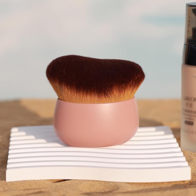 Oversize Self Tanner Brush, Kabuki Brush for Body, Foundation Makeup Brush for Fake Tan, Sunless Tanner Makeup Brushes, Self Tanning Mitt Applicator for Self Tan, Self Tan Mousse Blending Brush (Pink)
