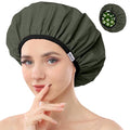 Years calm Shower Caps for Women Reusable Waterproof, Double Layer Waterproof Fabric - Both Sides Usable, Reversible Pattern & Solid Color Design, Soft Elastic Keeps Hair Dry for shower Spa Travel
