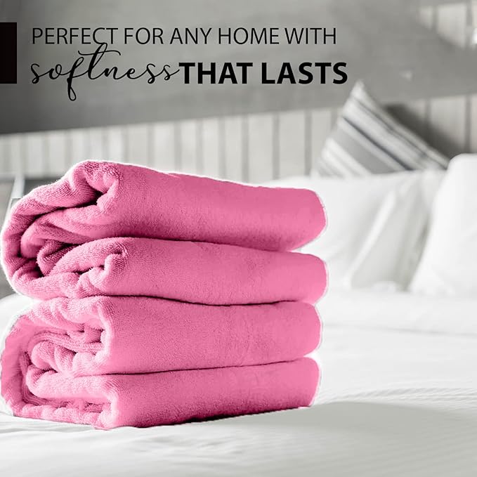 KAHAF COLLECTION 100% Cotton Bath Towels, 24x48 Pack of 6 Towels, Quick Dry, Highly Absorbent, Soft Feel Towel, Gym, Spa, Bathroom, Shower, Pool, Luxury Soft Towels (Pink, 24x48-6 Pack)