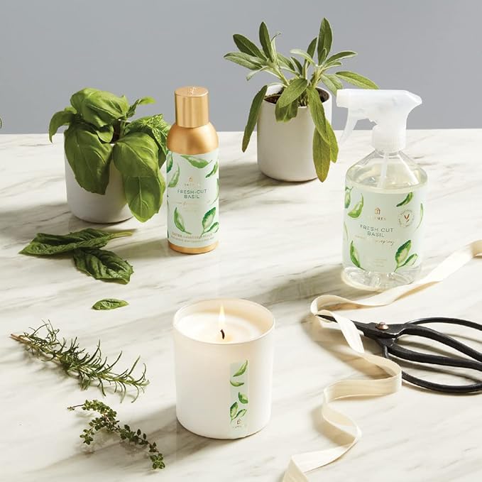 Thymes Home Fragrance Mist – Room Air Fresheners for Home Long Lasting – Air Freshener Spray – Premium Home Fragrance with Notes of Fresh Basil, Tomato Leaf & Delicate Sage (Fresh-Cut Basil, 3 oz)