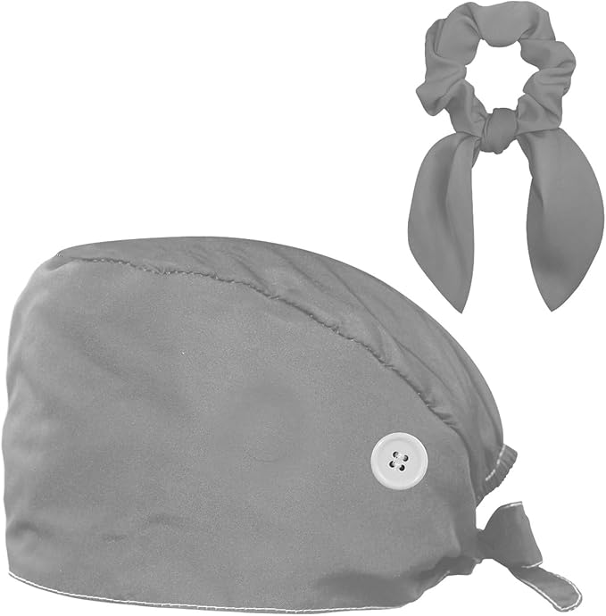 Scrub Cap with Hair Scrunchy, Ponytail Holder Surgical Cap