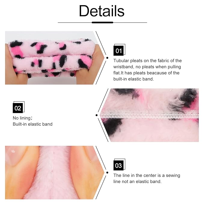 WHAVEL 6PCS Spa Headband and Wristbands Set, Face Wash Headband Wrist Bands for Washing Face Makeup Skincare Hair Band Skin Care Accessories Tools