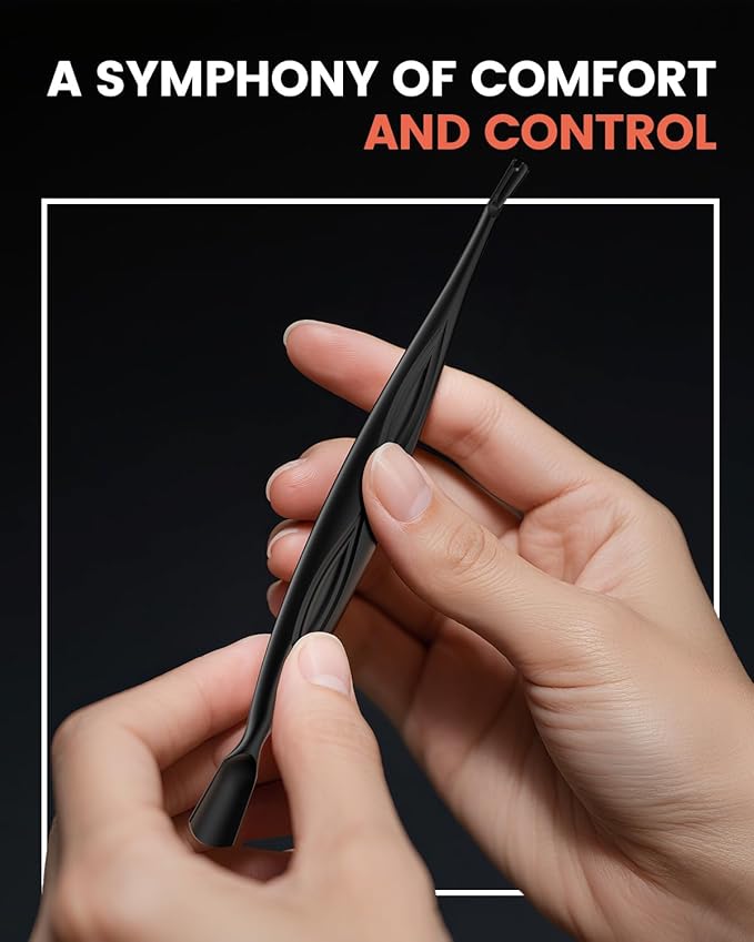 BEZOX Cuticle Trimmer - Elegant Precision Cuticles Pusher & Fork, Dual-Ended Stainless Steel Nail Care Tool for Exquisite Manicures and Pedicures - Black