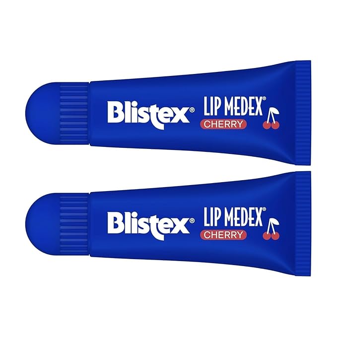 Blistex Cherry Lip Medex, 0.35 oz Each, Advanced Hydration, Medicated Relief with Cooling, Soothes and Protects, Restores Healthy Moisture Balance to Lips, 2 Count, 1 Pack