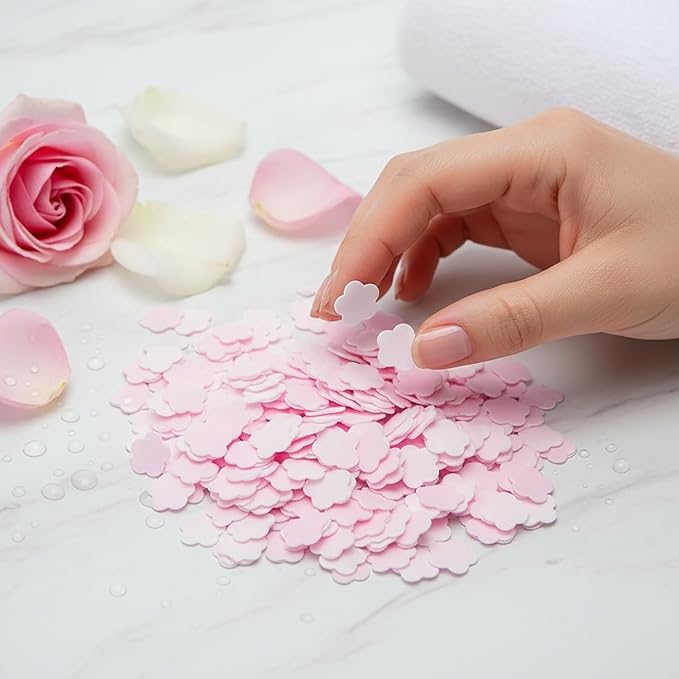 1000 Sheets Pink Portable Hand Soap Disposable Paper Soap, Travel Hiking Washing Hand Bath Toiletry, Pedicure Soap Flowers Foot Spa Tablets (Light Natural Rose Aroma)