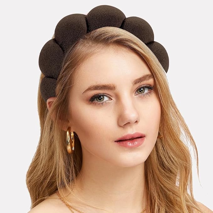 Spa Headbands for Washing Face or Facial, Makeup Headband for Women, Skincare Hair band, Puffy Terry Cloth Face Washing Head band for Maskup, Skin Treatment