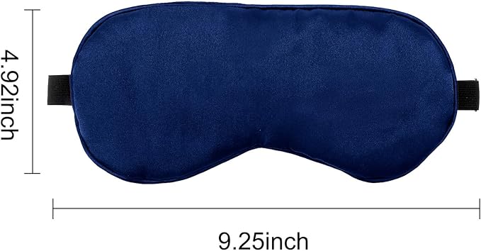 2 PCS Deep Blue Satin Sleep Masks, Adjustable Silk Eye Mask for Sleeping, Eye Sleep Shade Cover, Blind Folds Soft Breathable Blindfold for Play Party Games Airplane Travel Essentials Cover Gifts